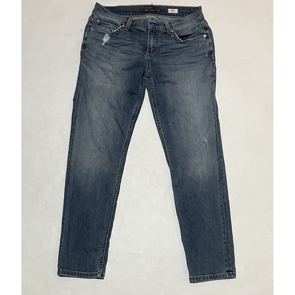 Anthropologie Level 99 Jeans Womens 26 X 27 Sienna Tomboy Light Distressed Denim